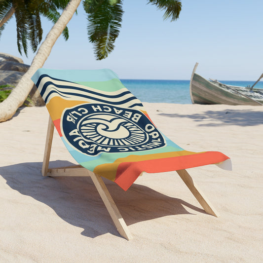Optimistic Beach Club Retro Stripe Beach Towel