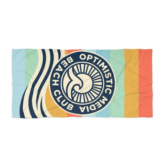 Optimistic Beach Club Retro Stripe Beach Towel