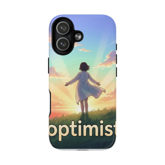 Sunrise Silhouette Magnetic Phone Case — Anime Girl Horizon Art Tough Protective Case