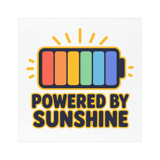 Car Magnet — "Powered By Sunshine" Rainbow Battery Design