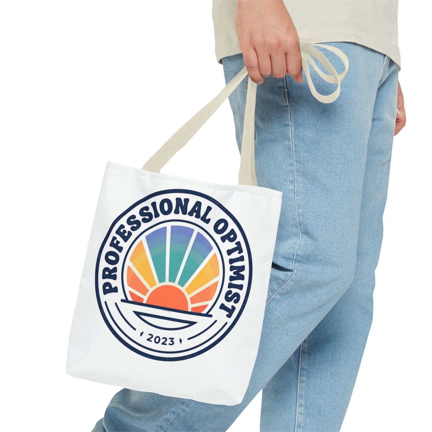 Professional Optimist Tote Bag – Retro Sunrise Canvas Tote (2023)