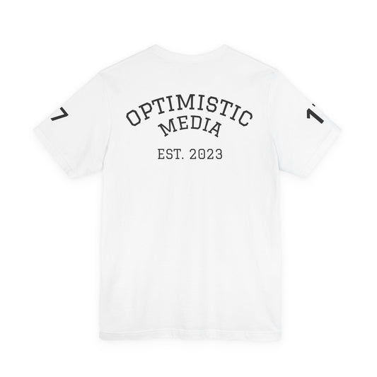 Professional Optimist Tee — 'Optimistic Media Est. 2023' Graphic T-Shirt