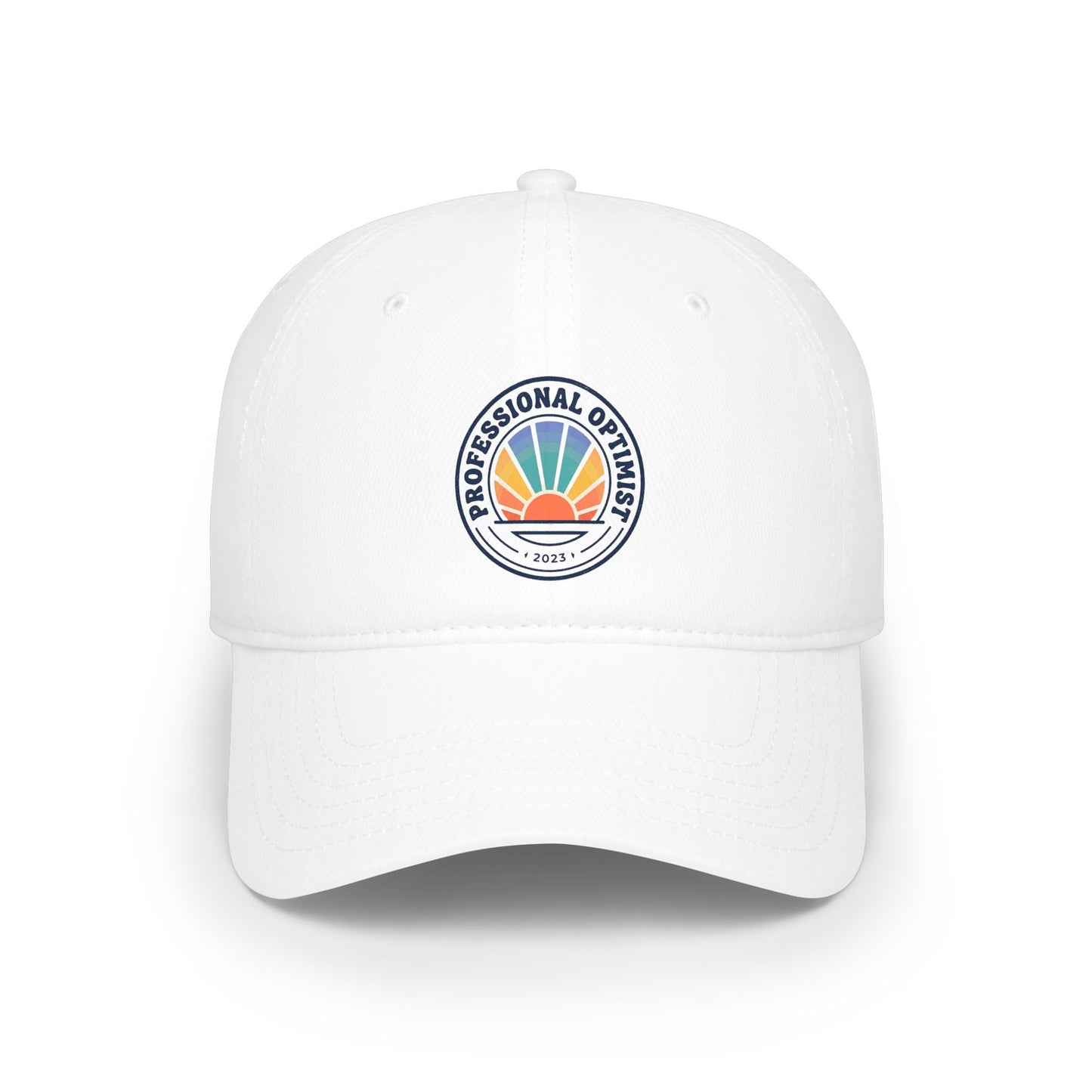 Professional Optimist Baseball Cap — Retro Sunrise Embroidered Low-Profile Hat