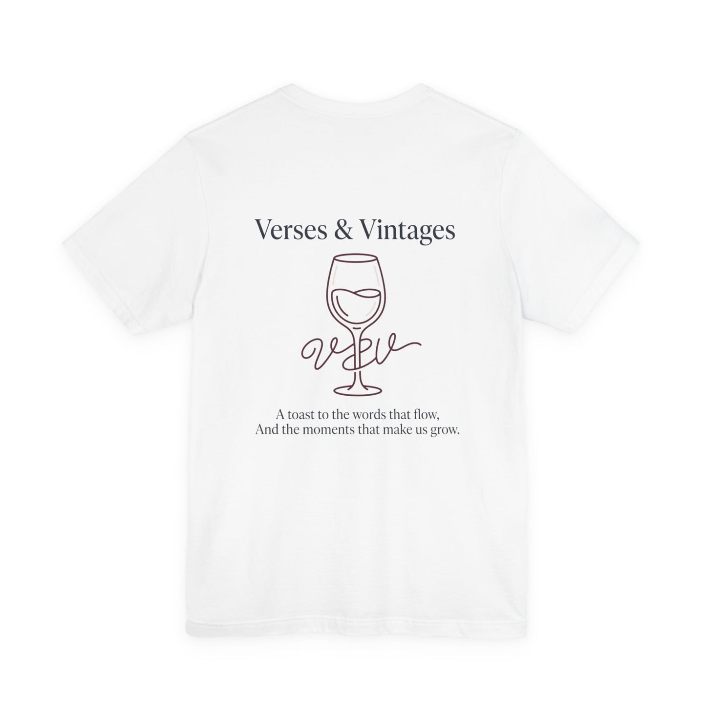 Verses & Vintages T-Shirt — 'A Toast to the Words That Flow' Wine & Poetry Graphic Tee