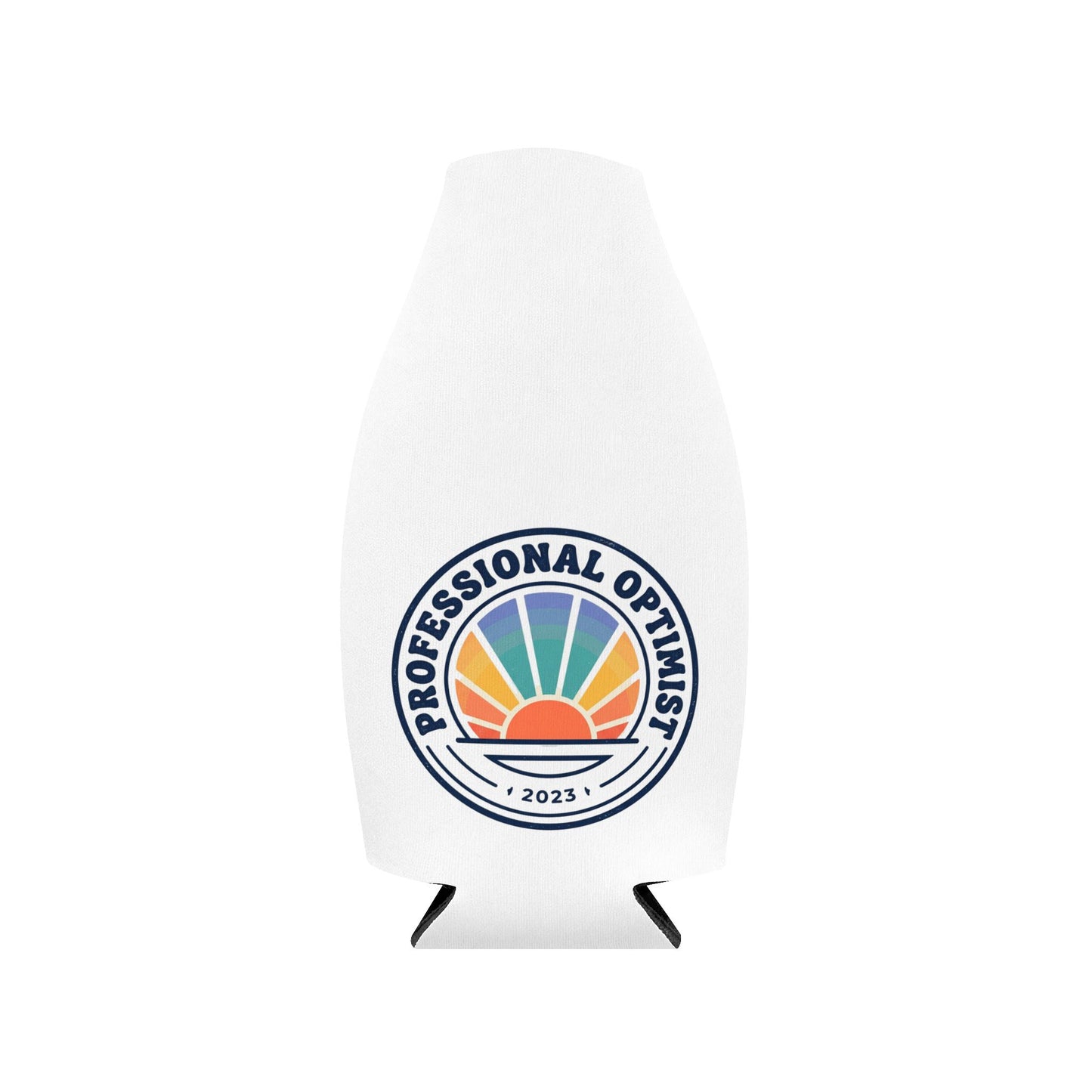 Zip-Up Bottle Cooler Sleeve — “Professional Optimist” Insulated Can Cooler