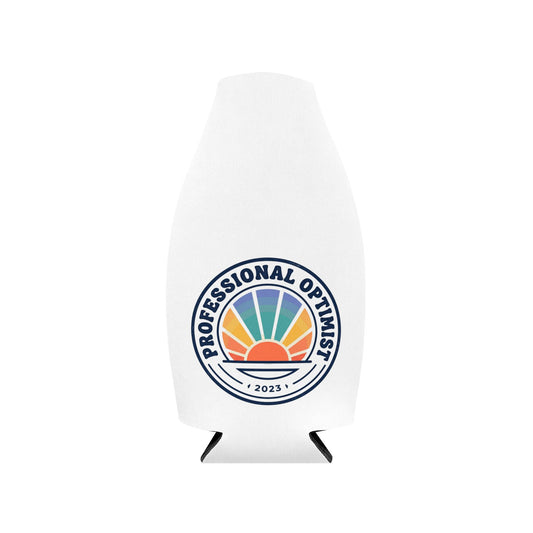 Zip-Up Bottle Cooler Sleeve — “Professional Optimist” Insulated Can Cooler